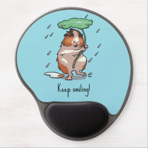 Funny Guinea Pig Keep Smiling Rain Dancing Cartoon Gel Mouse Pad