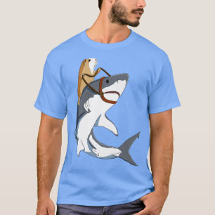 Funny Guinea Pig Riding a Shark T-Shirt
