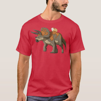Funny Guinea Pig Riding Triceratops Dinosaur T-Shirt