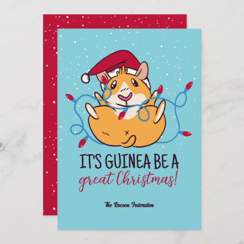 Funny Guinea Pig Santa Winter Holiday Christmas