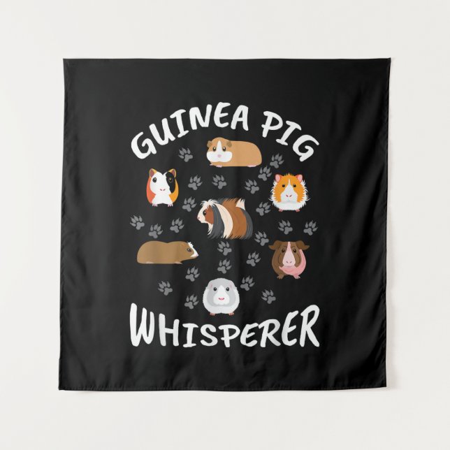 Funny Guinea Pig Whisperer Lovers Tapestry (Front)