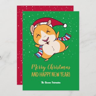 Funny Guinea Pig Winter Holiday Merry Christmas