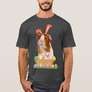 Funny Guinea Pig With cute Bunny Ears Easter Day E T-Shirt