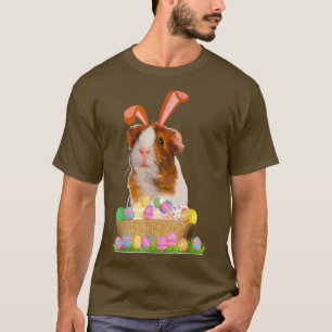 Funny Guinea Pig With Cute Bunny Ears Easter Day E T-Shirt