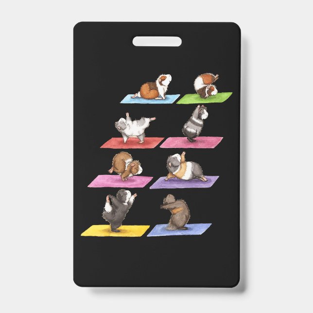 Funny Guinea Pig Yoga Badge (Front)