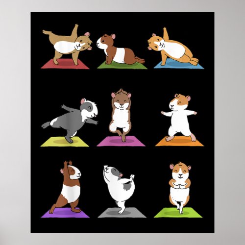 Funny Guinea Pig Yoga Lovers Poster
