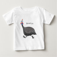 Funny Guineafowl bird cartoon illustration