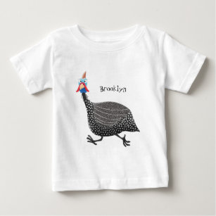 Funny Guineafowl bird cartoon illustration Baby T-Shirt