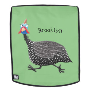 Funny Guineafowl bird cartoon illustration Backpack