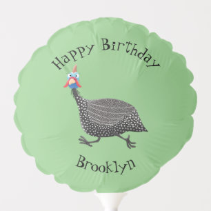 Funny Guineafowl bird cartoon illustration Balloon