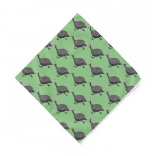 Funny Guineafowl bird cartoon illustration Bandana