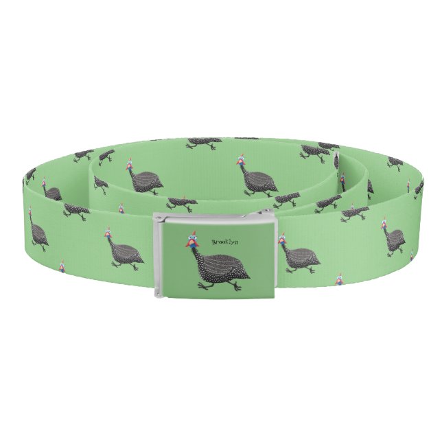 Funny Guineafowl bird cartoon illustration  Belt (Coil)