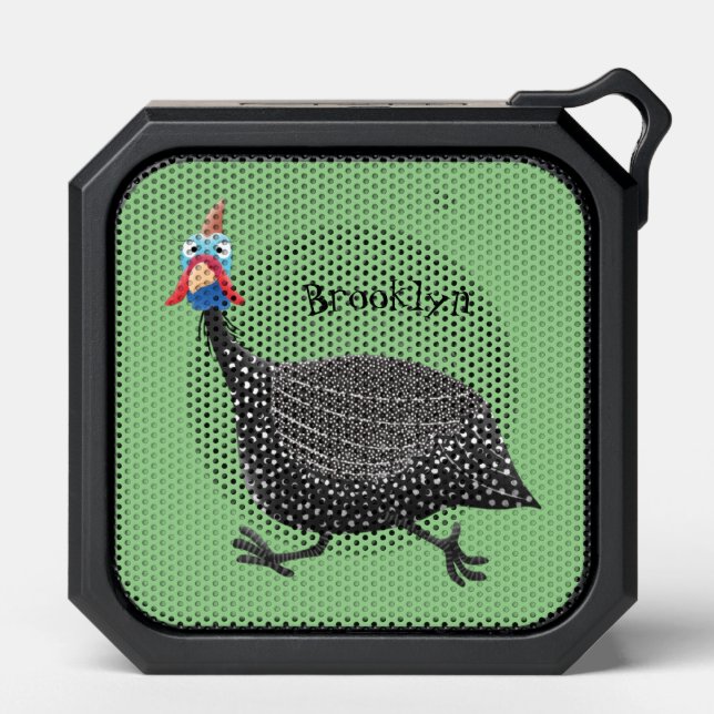 Funny Guineafowl bird cartoon illustration  Bluetooth Speaker (Front)
