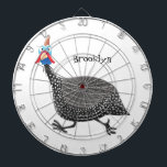 Funny Guineafowl bird cartoon illustration  Dart Board<br><div class="desc">This design features a funny Guineafowl in cartoon style.</div>