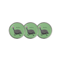 Funny Guineafowl bird cartoon illustration