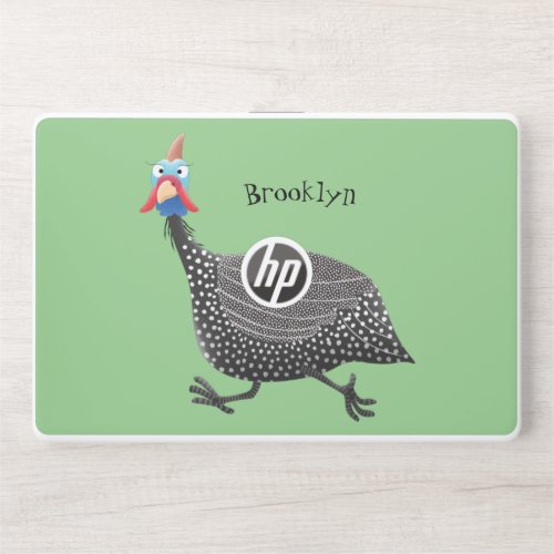 Funny Guineafowl bird cartoon illustration HP Laptop Skin