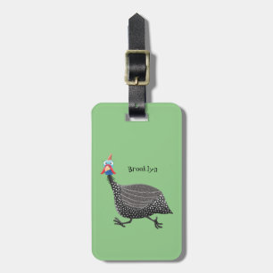 Funny Guineafowl bird cartoon illustration Luggage Tag
