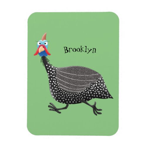 Funny Guineafowl bird cartoon illustration  Magnet