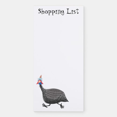 Funny Guineafowl bird cartoon illustration  Magnetic Notepad