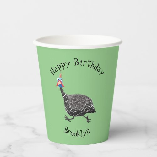 Funny Guineafowl bird cartoon illustration Paper Cups