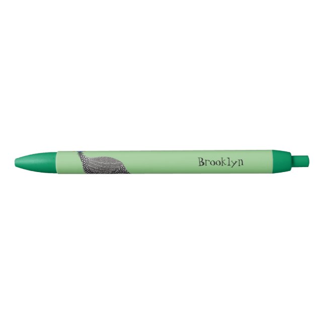 Funny Guineafowl bird cartoon illustration Pen (Front)