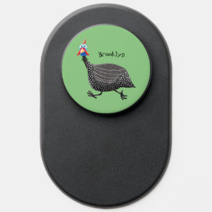 Funny Guineafowl bird cartoon illustration  PopSocket