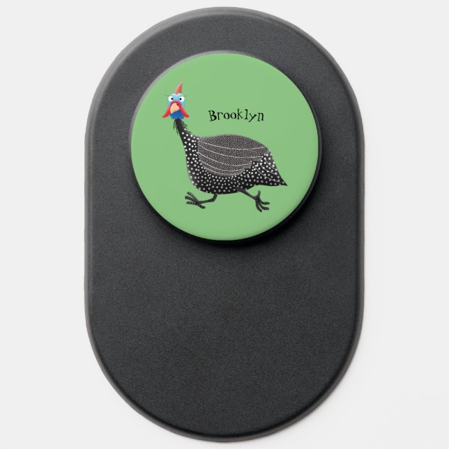 Funny Guineafowl bird cartoon illustration  PopSocket (Popsocket)