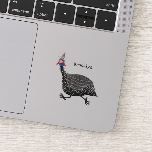 Funny Guineafowl bird cartoon illustration Sticker