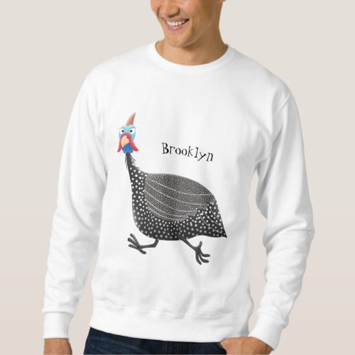 Funny Guineafowl bird cartoon illustration  Sweatshirt