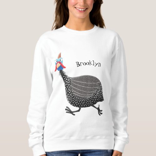 Funny Guineafowl bird cartoon illustration Sweatshirt