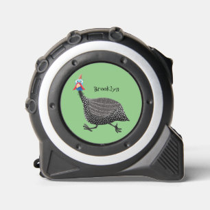 Funny Guineafowl bird cartoon illustration  Tape Measure
