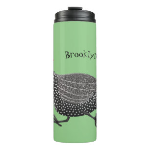 Funny Guineafowl bird cartoon illustration Thermal Tumbler
