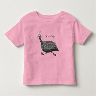 Funny Guineafowl bird cartoon illustration Toddler T-shirt