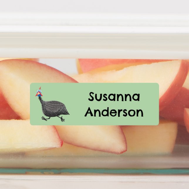 Funny Guineafowl bird cartoon personalized Labels (Affixed)