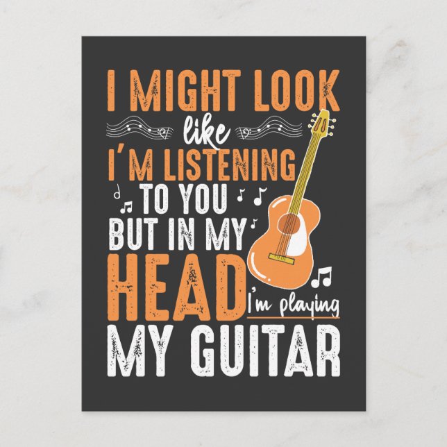 Funny Guitar Addicted Musician Guitarist Player Postcard (Front)