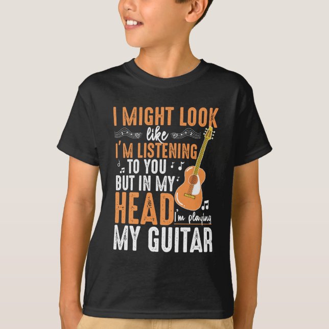 Funny Guitar Addicted Musician Guitarist Player T-Shirt (Front)