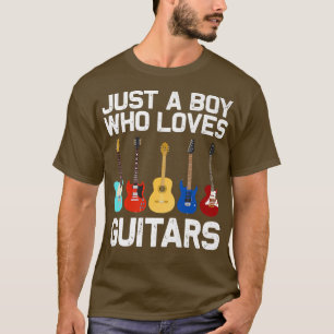 Funny Guitar Art Boys Kids Guitar Lovers Players G T-Shirt