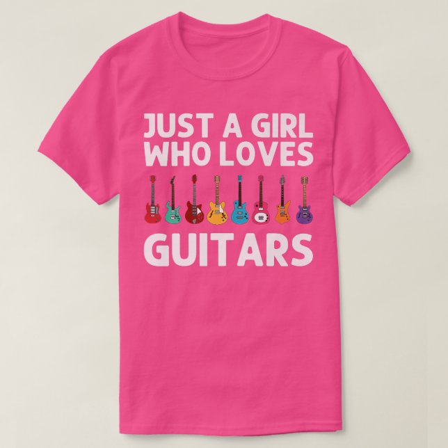 Funny Guitar Art Girls Kids Guitar Player Music In T-Shirt (Design Front)