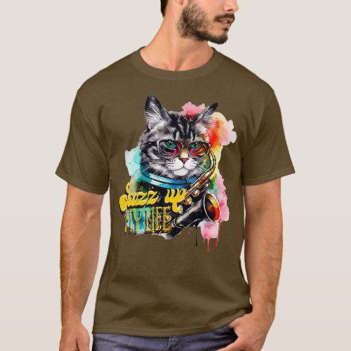Funny Guitar Cat Rock Cat Playing Guitar 2 T_Shirt