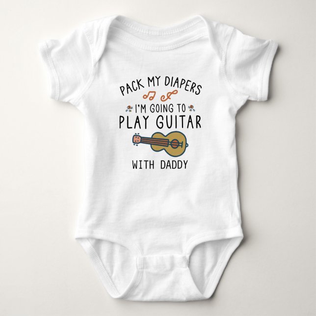 Funny Guitar Dad | Cool Guitar Player Baby Bodysuit (Front)