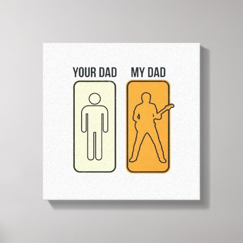 Funny Guitar Dad Vintage Engraving Shirt Design_1 Canvas Print