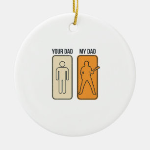 Funny Guitar Dad Vintage Engraving Shirt Design_1 Ceramic Ornament