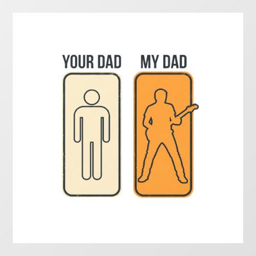 Funny Guitar Dad Vintage Engraving Shirt Design_1 Window Cling