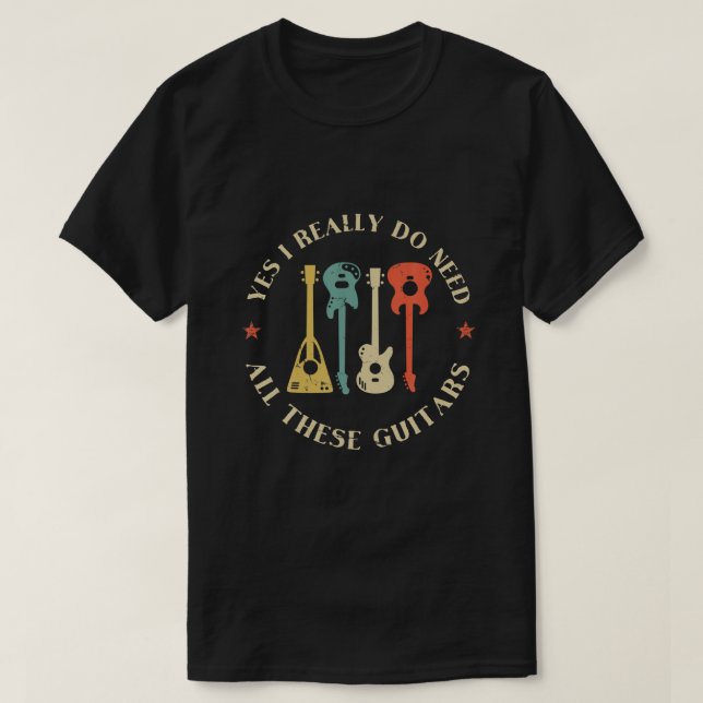 Funny Guitar Design For Men Women Guitarist Guitar T-Shirt (Design Front)