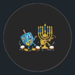 Funny Guitar Dreidel Menorah Hanukkah Kids Womens  Classic Round Sticker<br><div class="desc">Funny Guitar Dreidel Menorah Hanukkah Kids Womens Mens</div>