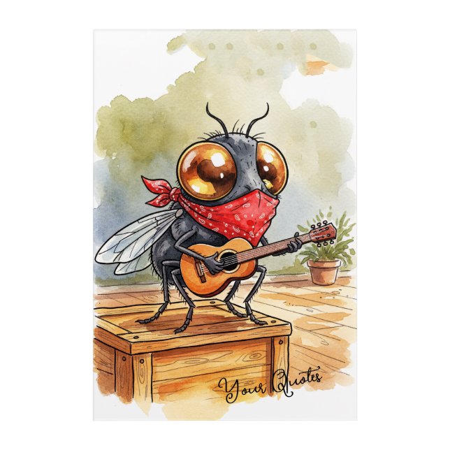 Funny Guitar Fly Art (Front)