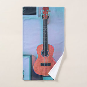 Funny guitar lover gift hand towel