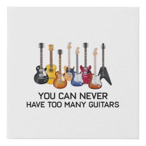 Funny Guitar Lovers Guitarist Bass Guitar Player Faux Canvas Print