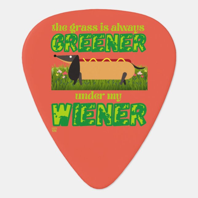 funny guitar pick  "MY WIENER" (Front)