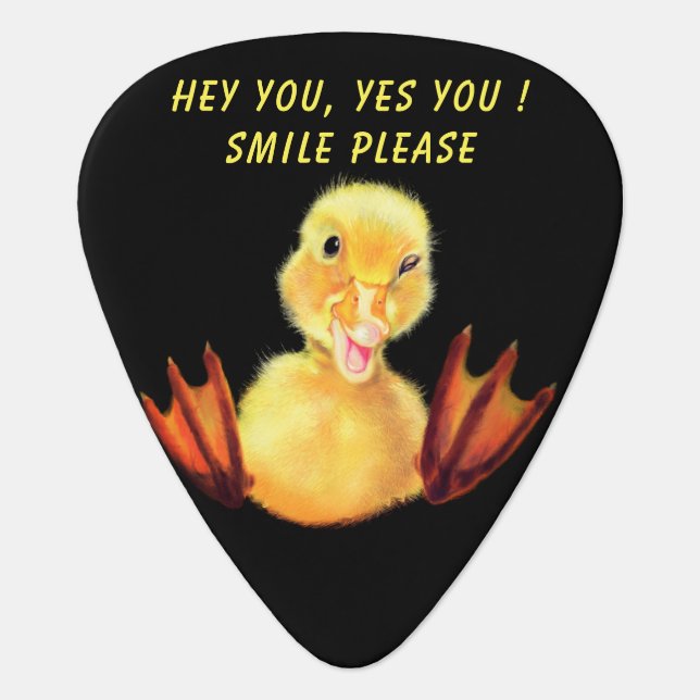 Funny Guitar Pick with Playful Duck - Your Colors (Front)